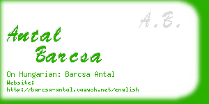 antal barcsa business card